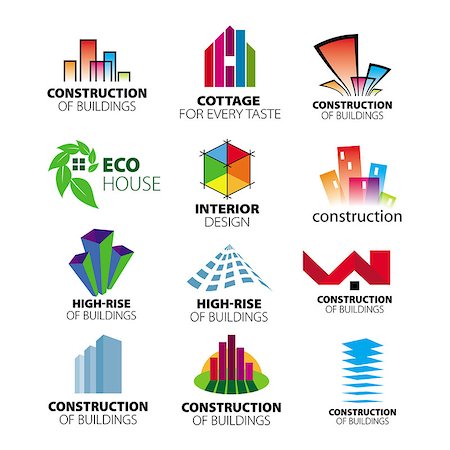 collection of vector logos construction and home improvement Stock Photo - Budget Royalty-Free & Subscription, Code: 400-07338324