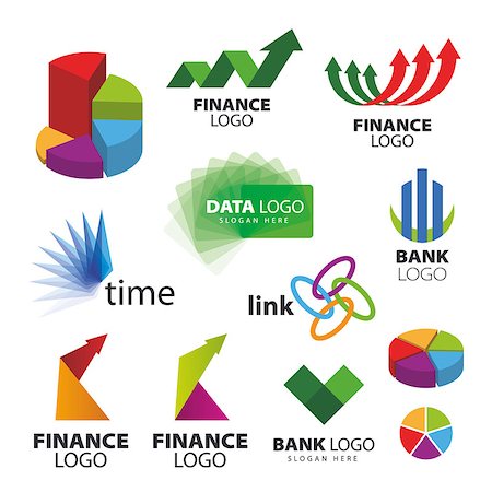 Collection of vector icons for banks and financial companies Stock Photo - Budget Royalty-Free & Subscription, Code: 400-07338321