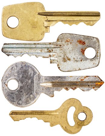 simsearch:400-04531638,k - Big size set of old keys isolated on white background Fotografie stock - Microstock e Abbonamento, Codice: 400-07338365