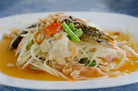 close up  papaya spicy salad with crabs Stock Photo - Budget Royalty-Free & Subscription, Code: 400-07338368