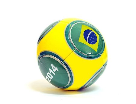 simsearch:400-07338591,k - Soccer Ball with Brazilian Flag Fotografie stock - Microstock e Abbonamento, Codice: 400-07338475