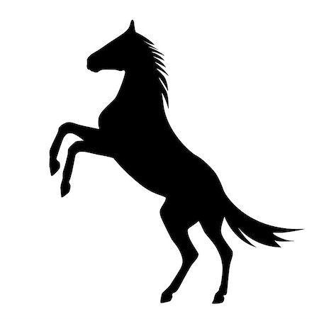 simsearch:400-07316355,k - rearing up horse  vector silhouette Stock Photo - Budget Royalty-Free & Subscription, Code: 400-07338484