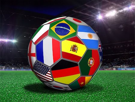 Soccer Ball with Team Flags in a Stadium Photographie de stock - Aubaine LD & Abonnement, Code: 400-07338591