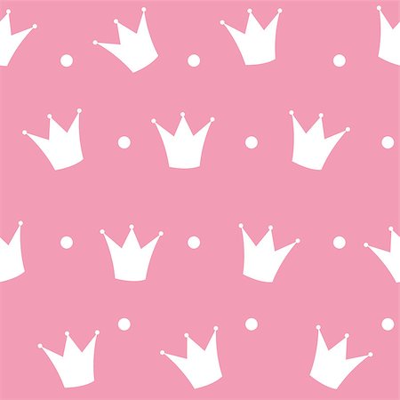 Princess Crown Seamless Pattern Background Vector Illustration. Stock Photo - Budget Royalty-Free & Subscription, Code: 400-07338610