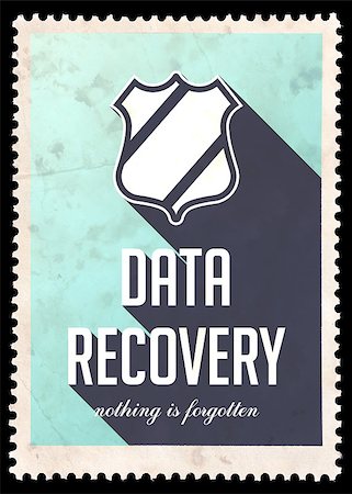 data processing system - Data Recovery on Blue Background. Vintage Concept in Flat Design with Long Shadows. Stock Photo - Budget Royalty-Free & Subscription, Code: 400-07338713