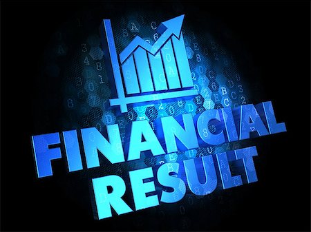 simsearch:400-07338798,k - Financial Result Concept - Blue Color Text on Dark Digital Background. Fotografie stock - Microstock e Abbonamento, Codice: 400-07338764