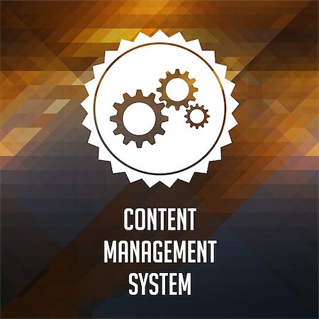 simsearch:400-07045079,k - Content Management System Concept. Retro label design. Hipster background made of triangles, color flow effect. Stock Photo - Budget Royalty-Free & Subscription, Code: 400-07338804