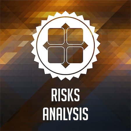 simsearch:400-07308209,k - Risk Analysis Concept. Retro label design. Hipster background made of triangles, color flow effect. Stock Photo - Budget Royalty-Free & Subscription, Code: 400-07338809