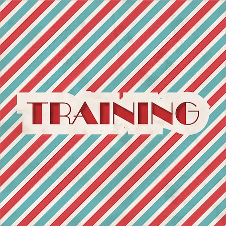 simsearch:400-08618963,k - Training Concept on Red and Blue Striped Background. Vintage Concept in Flat Design. Stock Photo - Budget Royalty-Free & Subscription, Code: 400-07338800