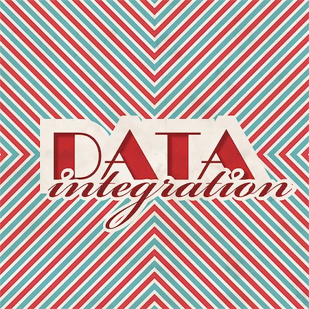 simsearch:400-07338680,k - Data Integration Concept on Red and Blue Striped Background. Vintage Concept in Flat Design. Foto de stock - Super Valor sin royalties y Suscripción, Código: 400-07338825