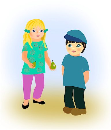 simsearch:400-08114943,k - A little girl with with some fruit and a little boy. Stock Photo - Budget Royalty-Free & Subscription, Code: 400-07338868