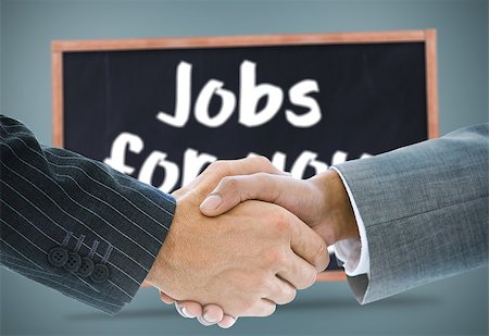simsearch:400-07339684,k - Composite image of business handshake against jobs for you written on chalkboard Stock Photo - Budget Royalty-Free & Subscription, Code: 400-07339564