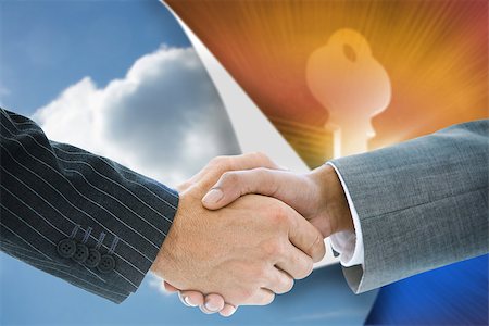 simsearch:400-07226299,k - Composite image of business handshake against page turning graphic Stock Photo - Budget Royalty-Free & Subscription, Code: 400-07339681