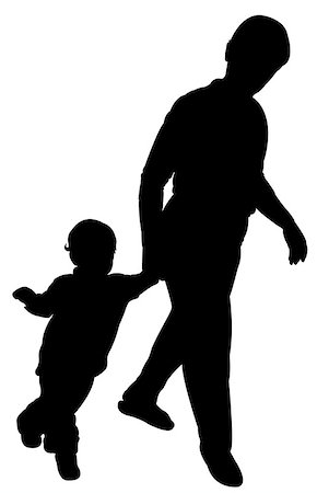 mom and baby boy walking silhouette vector Stock Photo - Budget Royalty-Free & Subscription, Code: 400-07330046