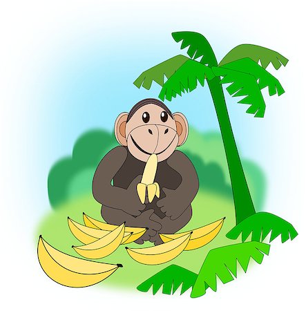 simsearch:400-08114943,k - A funny monkey with a whole lot of bananas. Stock Photo - Budget Royalty-Free & Subscription, Code: 400-07330196