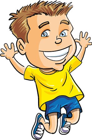 simsearch:400-07545937,k - Cartoon boy jumping for joy. Isolated Stock Photo - Budget Royalty-Free & Subscription, Code: 400-07330239