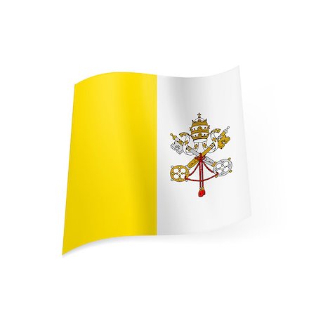 simsearch:400-06202298,k - Flag of Vatican City State: yellow and white vertical stripes with coat-of-arms Photographie de stock - Aubaine LD & Abonnement, Code: 400-07330409