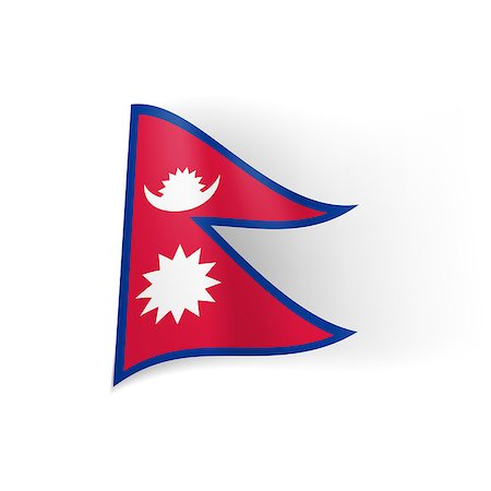 simsearch:400-09115392,k - National flag of Nepal: blue bordered red field with white star and crescent moon Foto de stock - Super Valor sin royalties y Suscripción, Código: 400-07330440