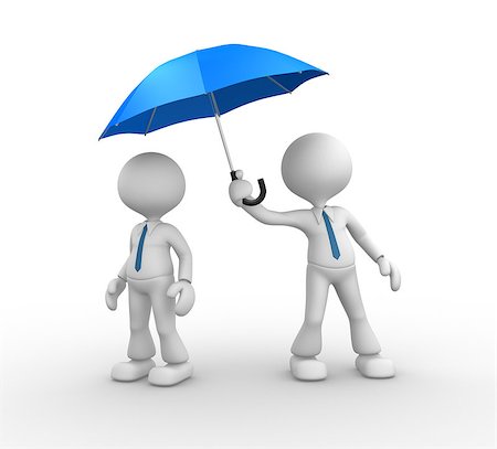 simsearch:400-04921907,k - 3d people - men, person and blue umbrella Stock Photo - Budget Royalty-Free & Subscription, Code: 400-07330717