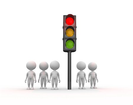 3d people - men, person and traffic light Stock Photo - Budget Royalty-Free & Subscription, Code: 400-07330778