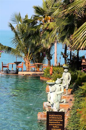 simsearch:877-08129585,k - beautiful seascape with swimming pool and palm trees on a sunny afternoon Stockbilder - Microstock & Abonnement, Bildnummer: 400-07330897