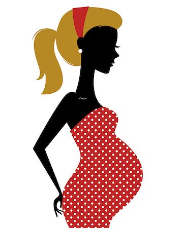 Pregnant woman silhouette. Vector Illustration Stock Photo - Budget Royalty-Free & Subscription, Code: 400-07330991