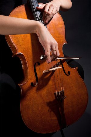 Closeup of a Female Musician Playing Violoncello Stock Photo - Budget Royalty-Free & Subscription, Code: 400-07331127