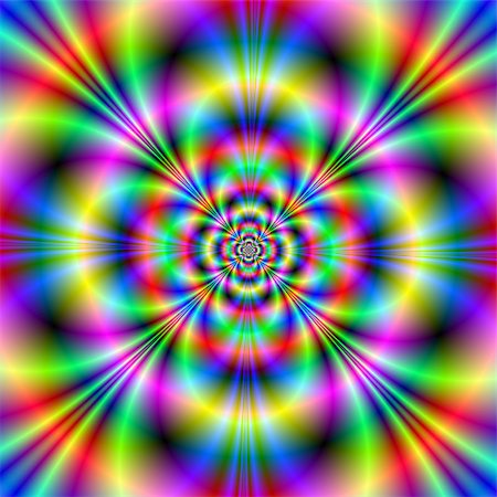 simsearch:400-06067180,k - Digital abstract fractal image with a neon light pattern in green, blue, yellow, red and pink. Foto de stock - Super Valor sin royalties y Suscripción, Código: 400-07331429