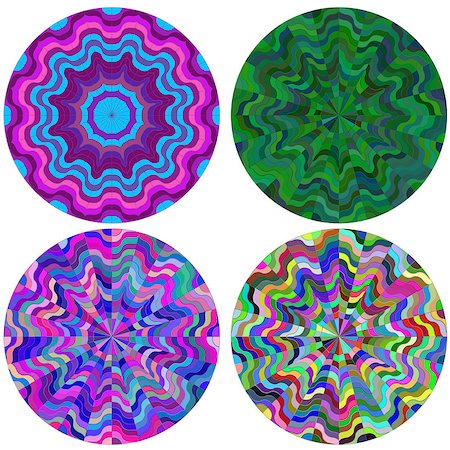 simsearch:400-06080425,k - Set of four colorful rotary patterns for design (vector) Stock Photo - Budget Royalty-Free & Subscription, Code: 400-07331469