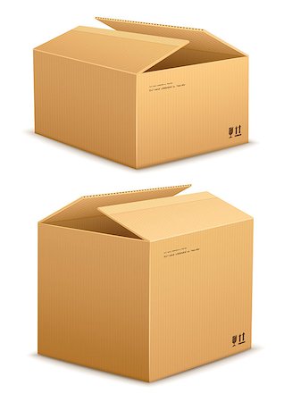 Cardboard boxes for packing and mail delivery. Eps10 vector illustration. Isolated on white background Stock Photo - Budget Royalty-Free & Subscription, Code: 400-07331880