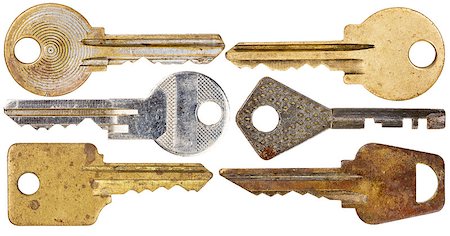 simsearch:400-03909011,k - Big size set of old keys isolated on white background Stock Photo - Budget Royalty-Free & Subscription, Code: 400-07331903