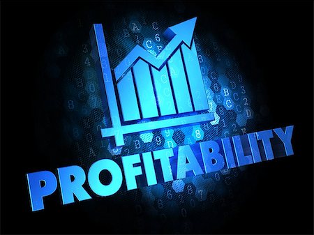 simsearch:400-07338798,k - Profitability with Growth Chart - Blue Color Text on Dark Digital Background. Stock Photo - Budget Royalty-Free & Subscription, Code: 400-07332007