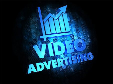 Video Advertising with Growth Chart - Blue Color Text on Dark Digital Background. Stock Photo - Budget Royalty-Free & Subscription, Code: 400-07332021