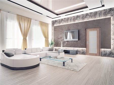 modern living room interior design Stock Photo - Budget Royalty-Free & Subscription, Code: 400-07332258
