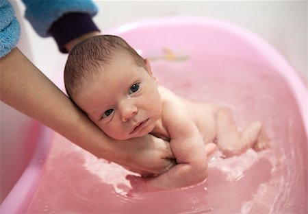 Mom bathing cute baby boy Stock Photo - Budget Royalty-Free & Subscription, Code: 400-07332468