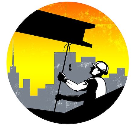 poutre en i - Illustration of construction worker pulling i-beam girder with hook done in retro style. Photographie de stock - Aubaine LD & Abonnement, Code: 400-07332522