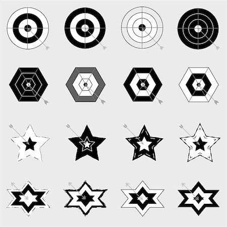 Design target and arrow icons on gray background, stock vector Stockbilder - Microstock & Abonnement, Bildnummer: 400-07332577