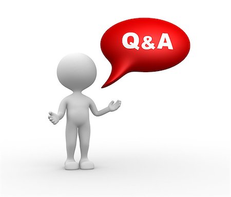 3d people - men, person with speech bubble and word Q&A - Question and answer Foto de stock - Super Valor sin royalties y Suscripción, Código: 400-07332598