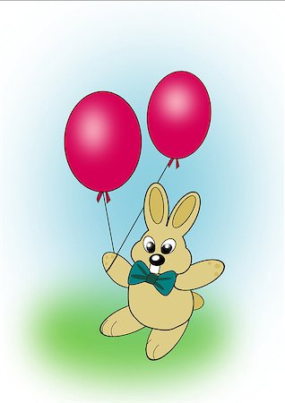 simsearch:400-08114943,k - A funny rabbit with two red balloons. Stock Photo - Budget Royalty-Free & Subscription, Code: 400-07332701