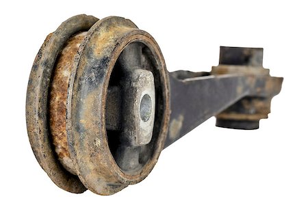 Old and very worn and rusty suspension link Stockbilder - Microstock & Abonnement, Bildnummer: 400-07332907