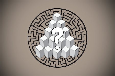 simsearch:400-07446820,k - Question mark over puzzle doodle against grey background with vignette Stock Photo - Budget Royalty-Free & Subscription, Code: 400-07347323