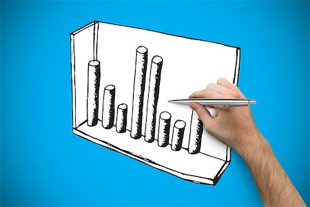 simsearch:400-07339684,k - Hand holding a silver pen against blue background with vignette Stock Photo - Budget Royalty-Free & Subscription, Code: 400-07347614