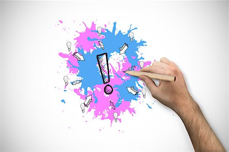 simsearch:400-07333411,k - Hand holding a pencil against white background with vignette Stock Photo - Budget Royalty-Free & Subscription, Code: 400-07347758