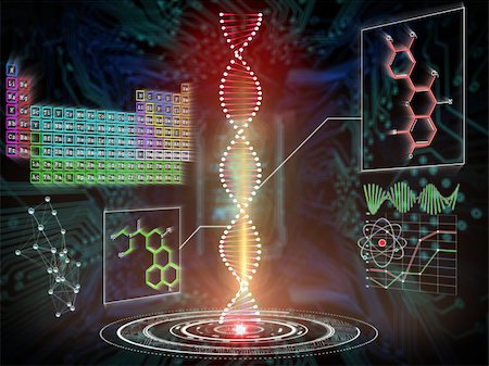 DNA helix interface against shiny key on black circuit board background Stock Photo - Budget Royalty-Free & Subscription, Code: 400-07343498
