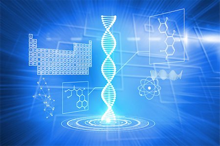 DNA helix interface against background with glowing squares Stock Photo - Budget Royalty-Free & Subscription, Code: 400-07343541