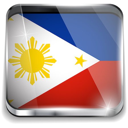 simsearch:400-07212658,k - Vector - Philippines Flag Smartphone Application Square Buttons Stock Photo - Budget Royalty-Free & Subscription, Code: 400-07405141