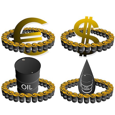 simsearch:400-07544230,k - Barrel of oil products and oil platforms. Illustration on white background. Foto de stock - Super Valor sin royalties y Suscripción, Código: 400-07405335