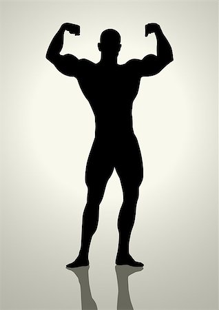 rudall30 (artist) - Silhouette illustration of a bodybuilder Fotografie stock - Microstock e Abbonamento, Codice: 400-07405366