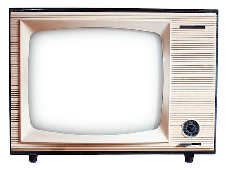 simsearch:400-05333347,k - Old Russian black and white TV set isolated on white with clipping paths Stock Photo - Budget Royalty-Free & Subscription, Code: 400-07405553