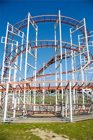 simsearch:400-03963009,k - A roller coaster track in an amusement park Stock Photo - Budget Royalty-Free & Subscription, Code: 400-07405725